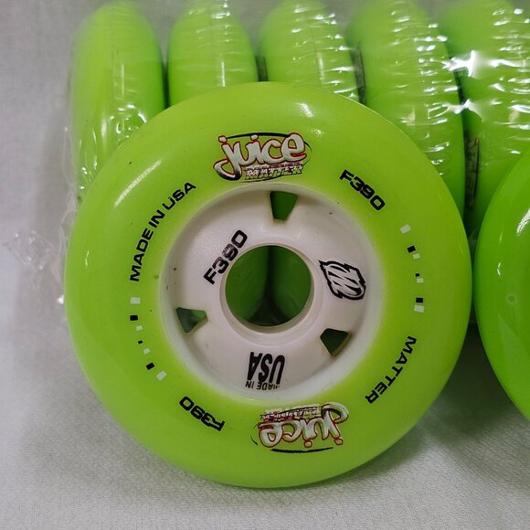 NEW - Matter Juice 90 mm F3 Inline Skates Wheels F390 Green - 10 TOTAL - Picture 3 of 4